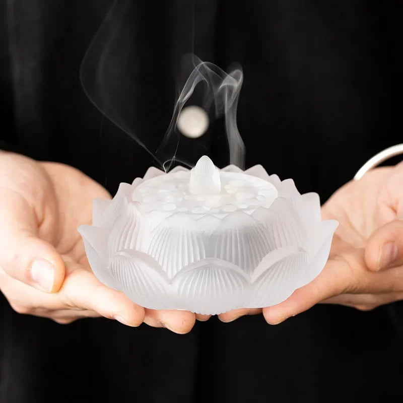 Handmade Lotus Colored Glazed Incense Burner