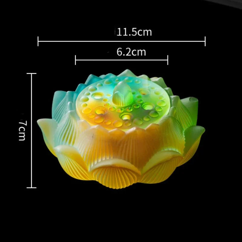 Handmade Lotus Colored Glazed Incense Burner