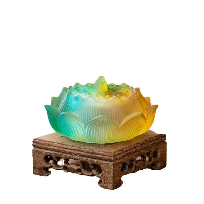 Handmade Lotus Colored Glazed Incense Burner