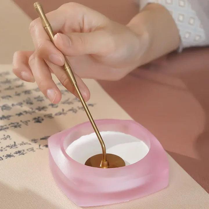 Candy-Colored Glazed Brass Incense Burner