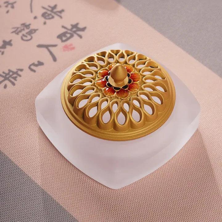 Candy-Colored Glazed Brass Incense Burner