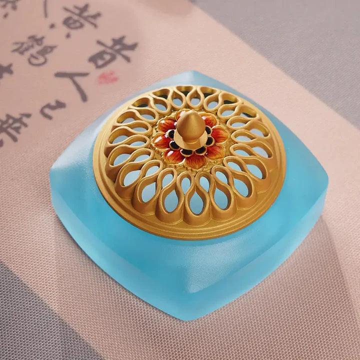 Candy-Colored Glazed Brass Incense Burner