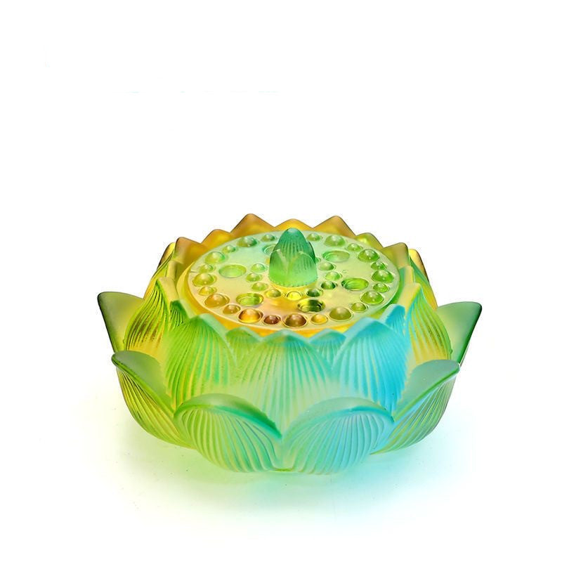 Handmade Lotus Colored Glazed Incense Burner