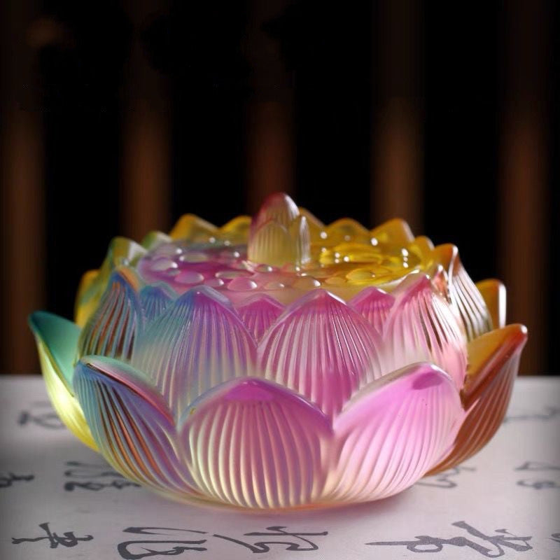 Gradient Pink Lotus Incense Burner for Meditation and Air Purification