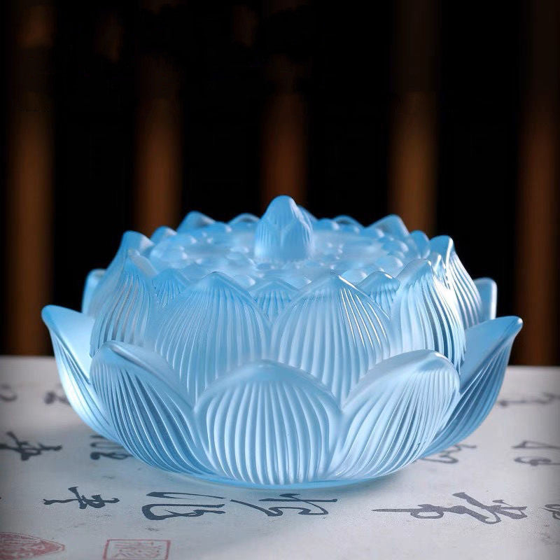  Sky Blue Lotus Incense Burner for Meditation and Air Purification
